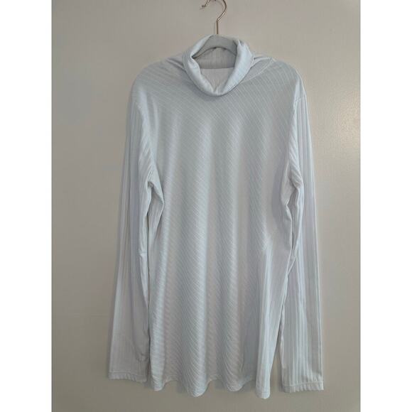 Athleta Womens White Essence Ribbed Turtleneck Work Travel Athleisure Size Small - Picture 3 of 7